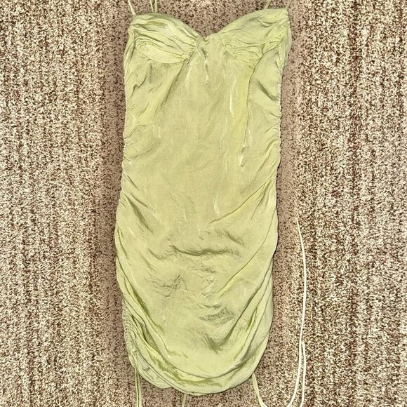 ZARA Women's Green Spaghetti Strap Dress Size Small - Picture 5 of 9